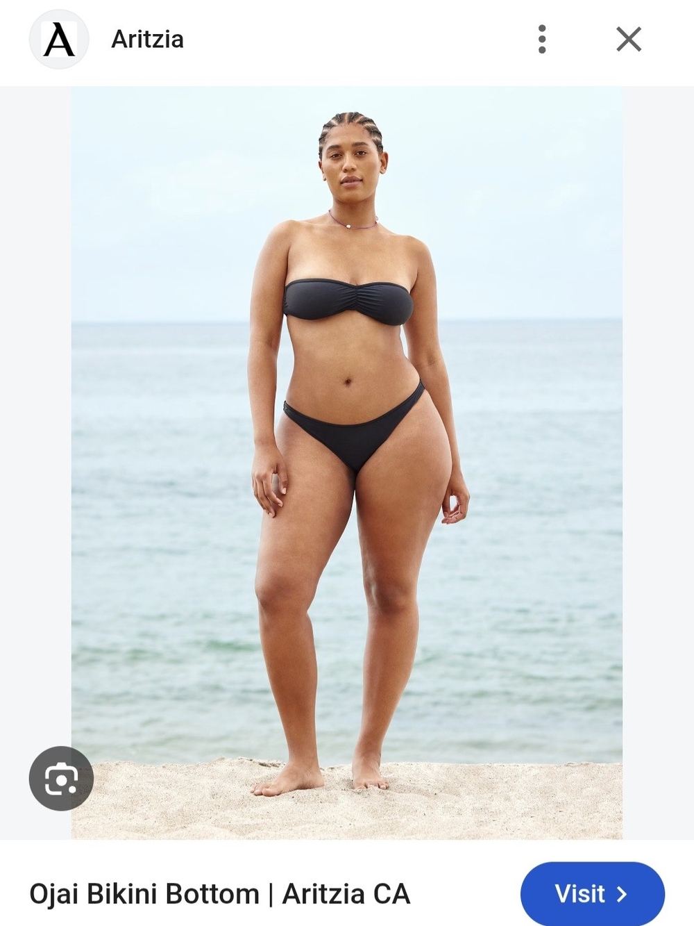 NEW Aritzia TNA Ojai Bikini Bottom Black Low Rise Swimwear